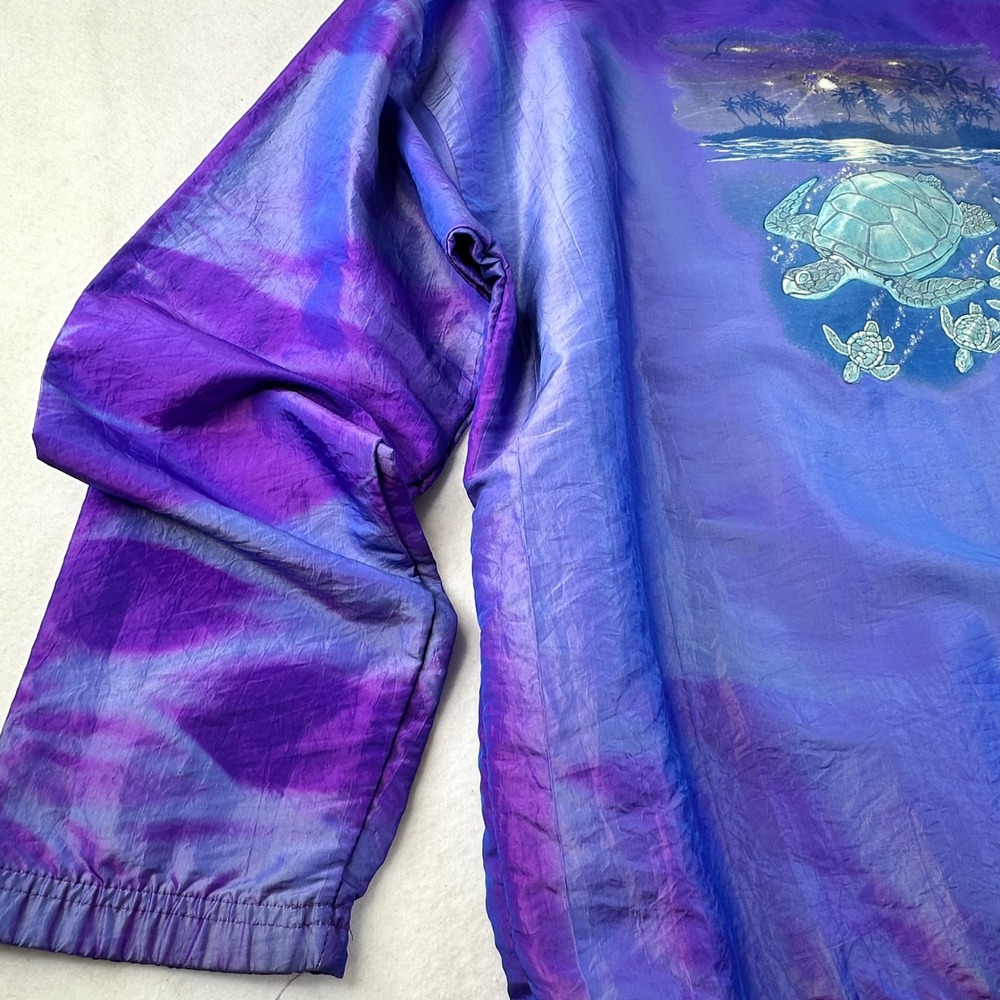 Surf Style Purple Turtle Sunset Pullover Windbreaker One Size - Picture 6 of 7
